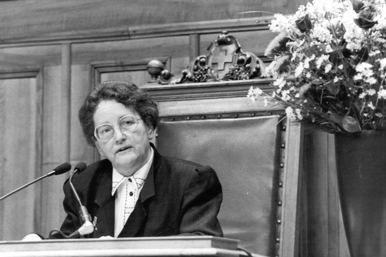 Die Luzernerin Josi Meier wird 1991 die erste Ständeratspräsidentin.| ZVG/WALTER RUTISHUSER, BIBLIOTHEK AM GUISANPLATZ.