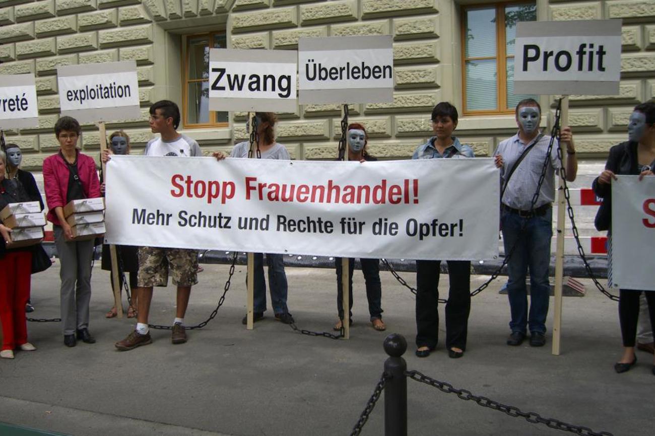 Aktion der Evangelischen Frauen Schweiz: Kampf gegen den Frauenhandel.