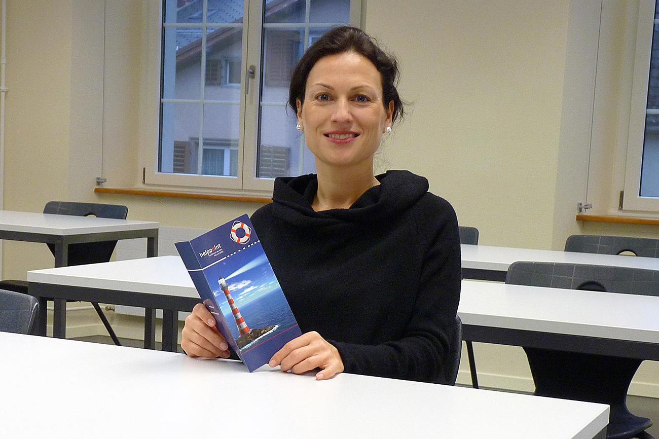 Franziska Matos-Jenny hilft als helppoint-Leiterin Jugendlichen bei Problemen und Schwierigkeiten.
Bild ih.