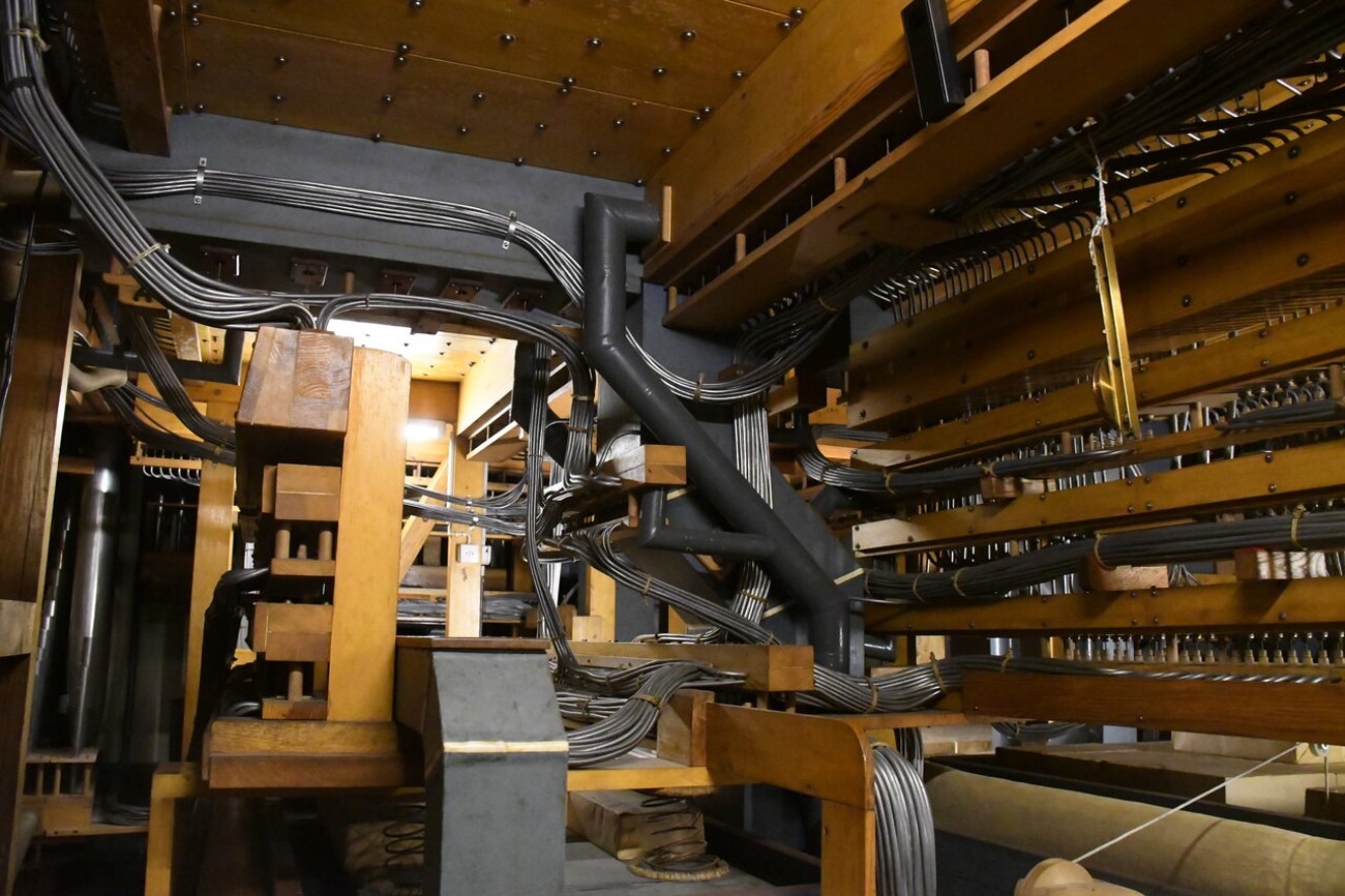 Beim Tastendruck öffnete sich ein Ventil und die Luft rauschte durch eines der 1600 Bleiröhrchen. Foto: meka