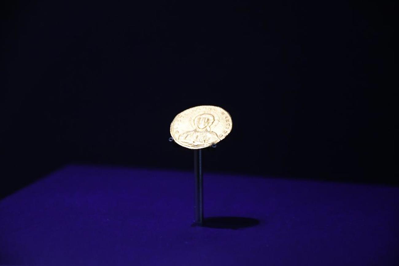 Byzantinische Goldmünze.