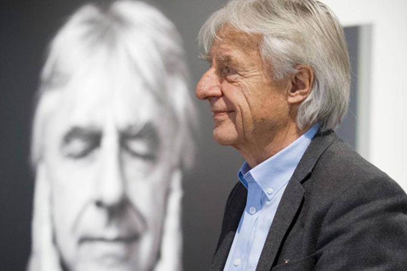 Begegnung mit einer Schweizer Ikone: Emil Steinberger an der Ausstellung über «Emil».|Keystone