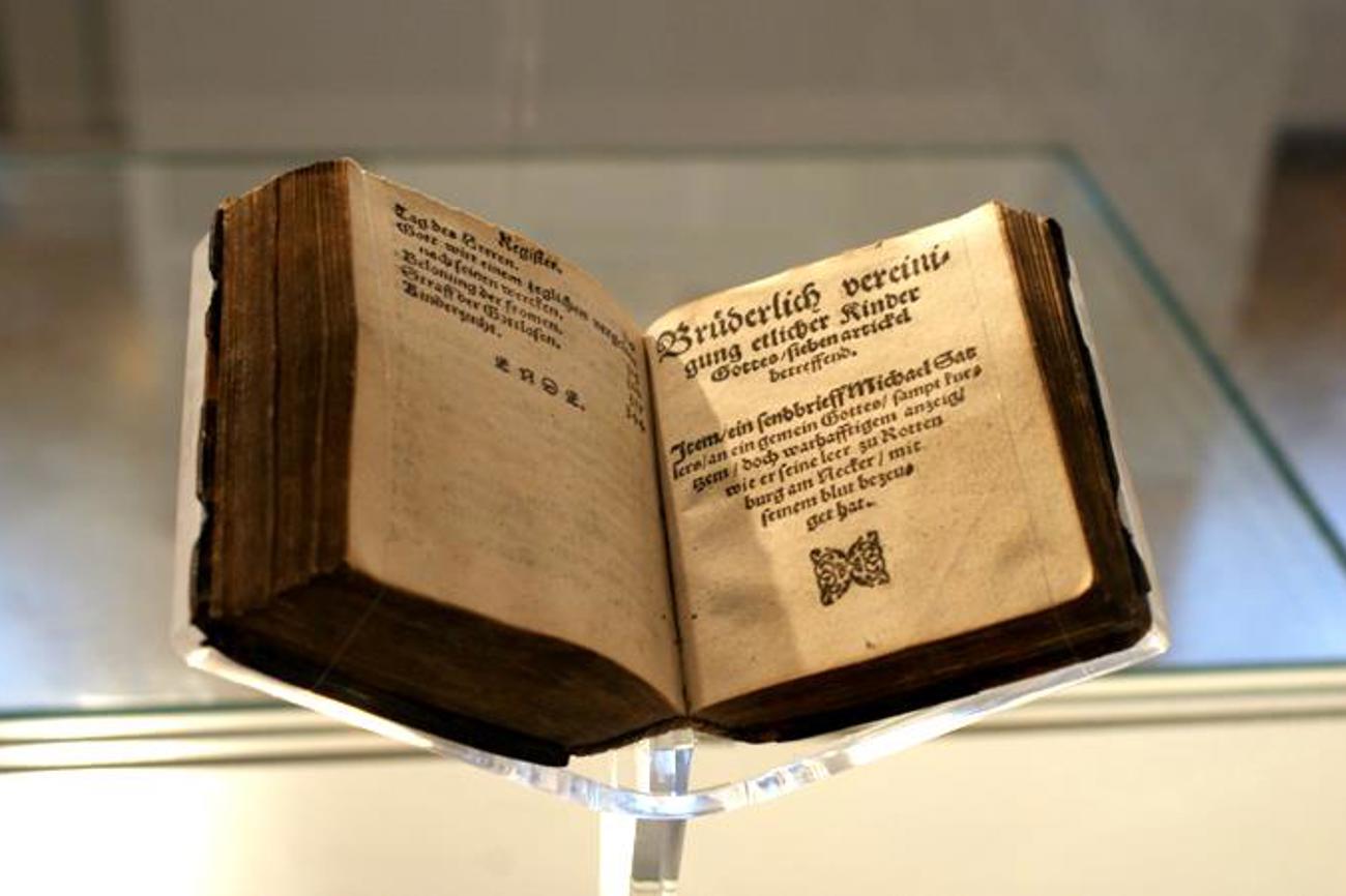 Der Originaldruck des «Schleitheimer Bekenntnisses» der Täufer aus dem Jahr 1550 führt Besucher aus der ganzen Welt in den Kanton Schaffhausen. | zVg