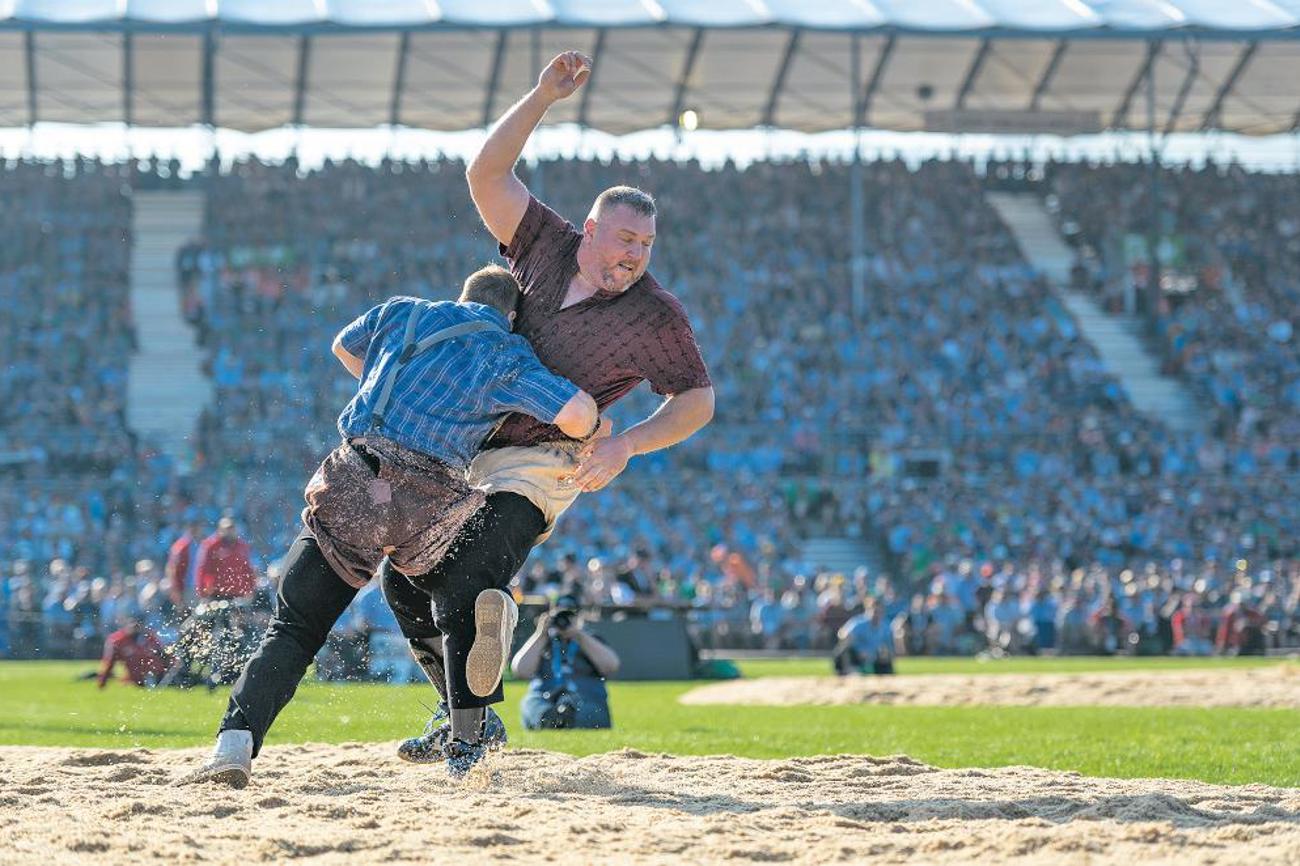 Am letzten Eidgenössischen 2019 in Zug wurde der Berner Christian Stucki Schwingerkönig. | Andreas Busslinger