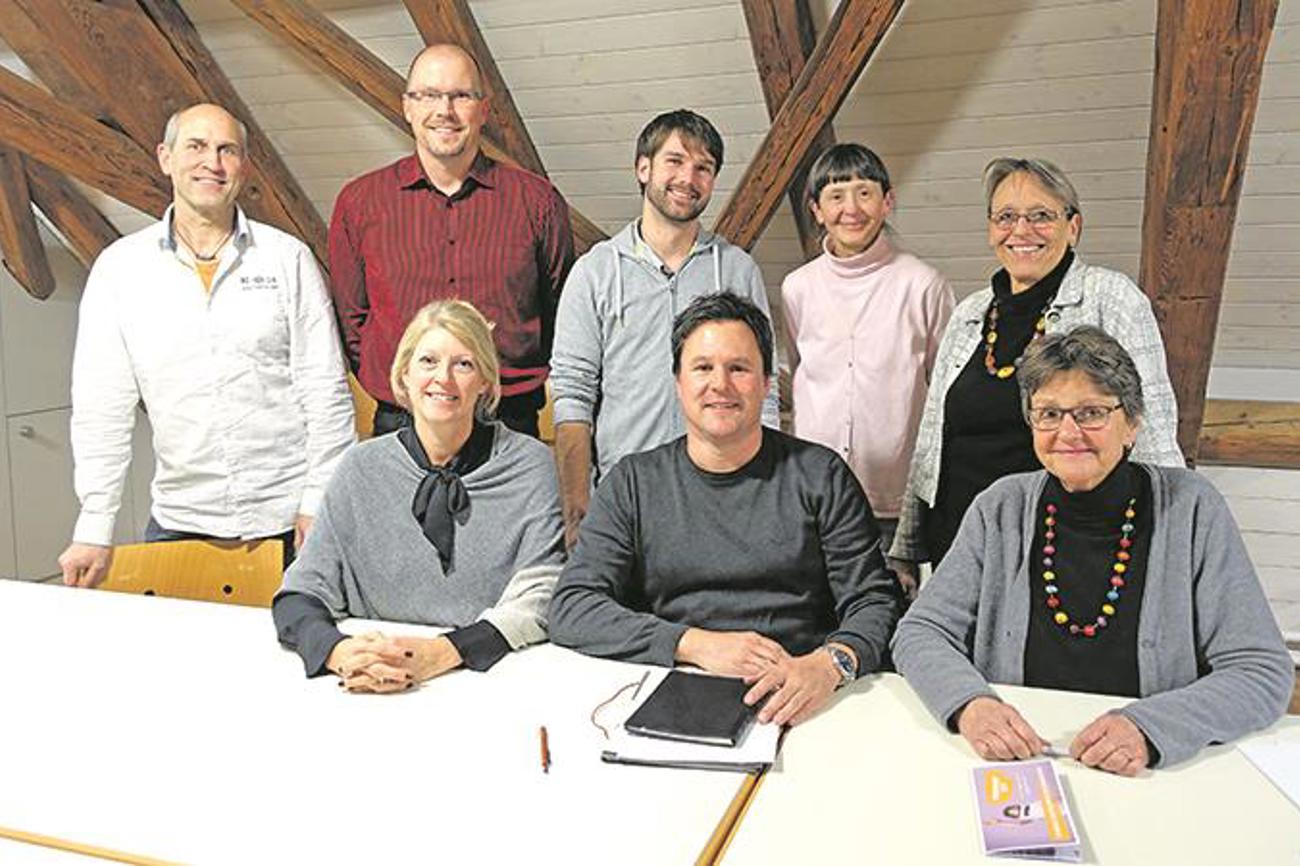 Die Arbeitsgruppe der Bettagsaktion Schaffhausen, von links:  Markus Broder, Alois Carnier, Suzanne Koradi, Daniel Frei, Eric De Pizzol, Barbara Häggi, Marcelina Zürcher, Claudia Trutmann. Es fehlen Duscha Heer, Johanna Tramer, Doris Brodbeck.