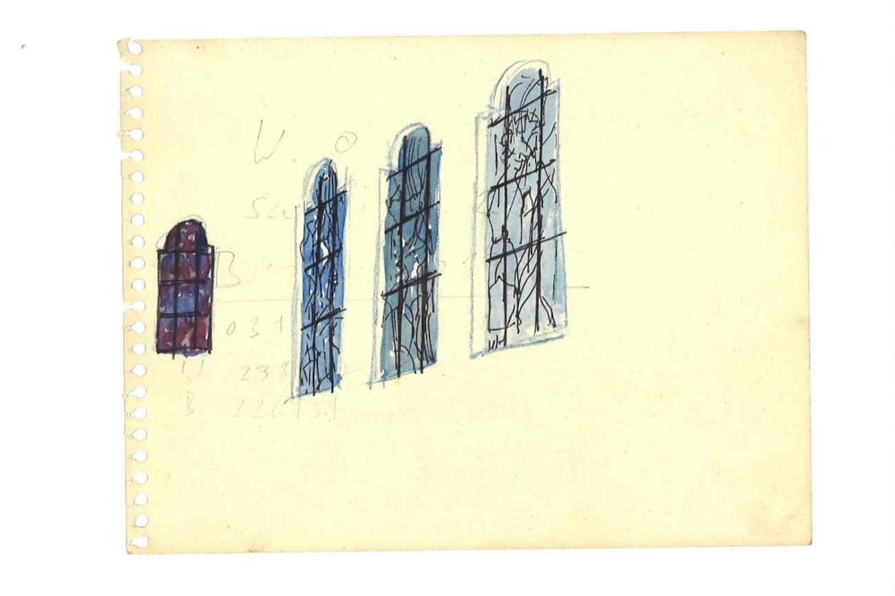 Skizzen der Kirchenfenster.