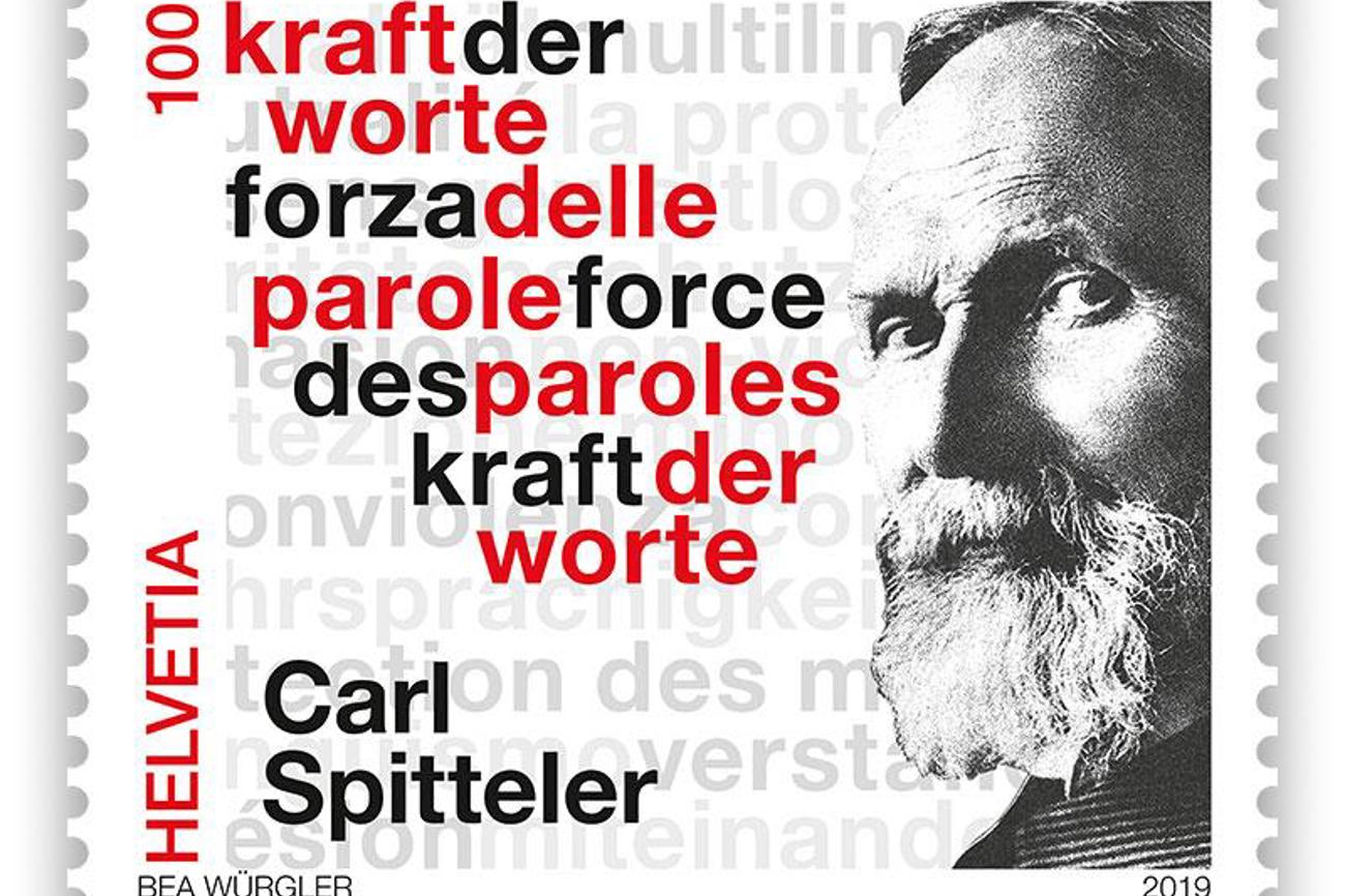 Sondermarke mit Carl Spitteler.|Die Schweizerische Post