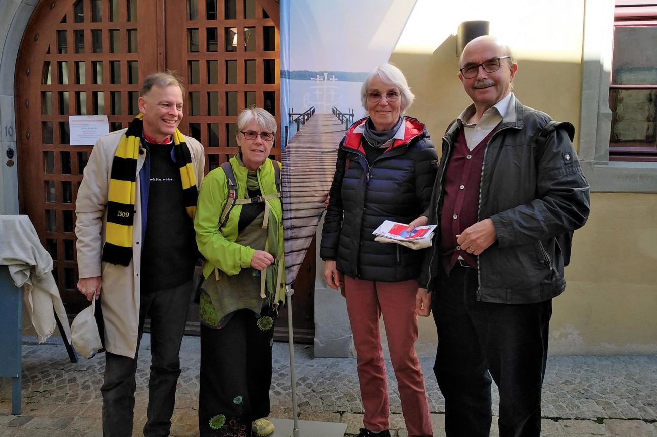 Nahmen vom Bodenseekirchentag in Schaffhausen viele Eindrücke mit in den Thurgau: Pfarrer Gottfried Spieth, Brunhilde Bergmann und das Ehepaar Elisabeth und Karl Kohli (von links). (Bilder: zVg)