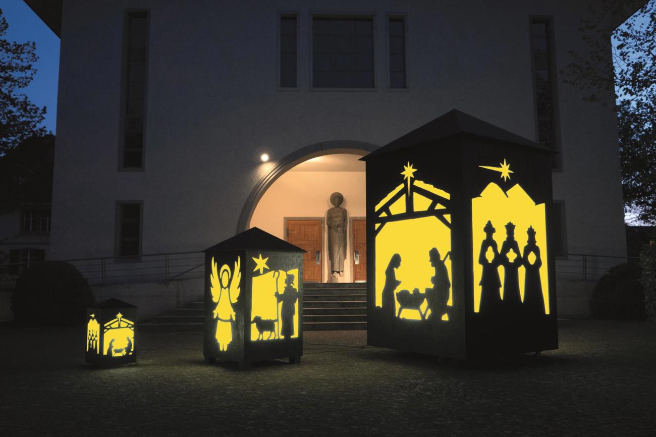 Die Kirchgemeinde Tägerwilen-Gottlieben möchte die neue Laterne auf dem Platz vor der Kirche Tägerwilen in ihre Adventsaktivitäten einbinden
