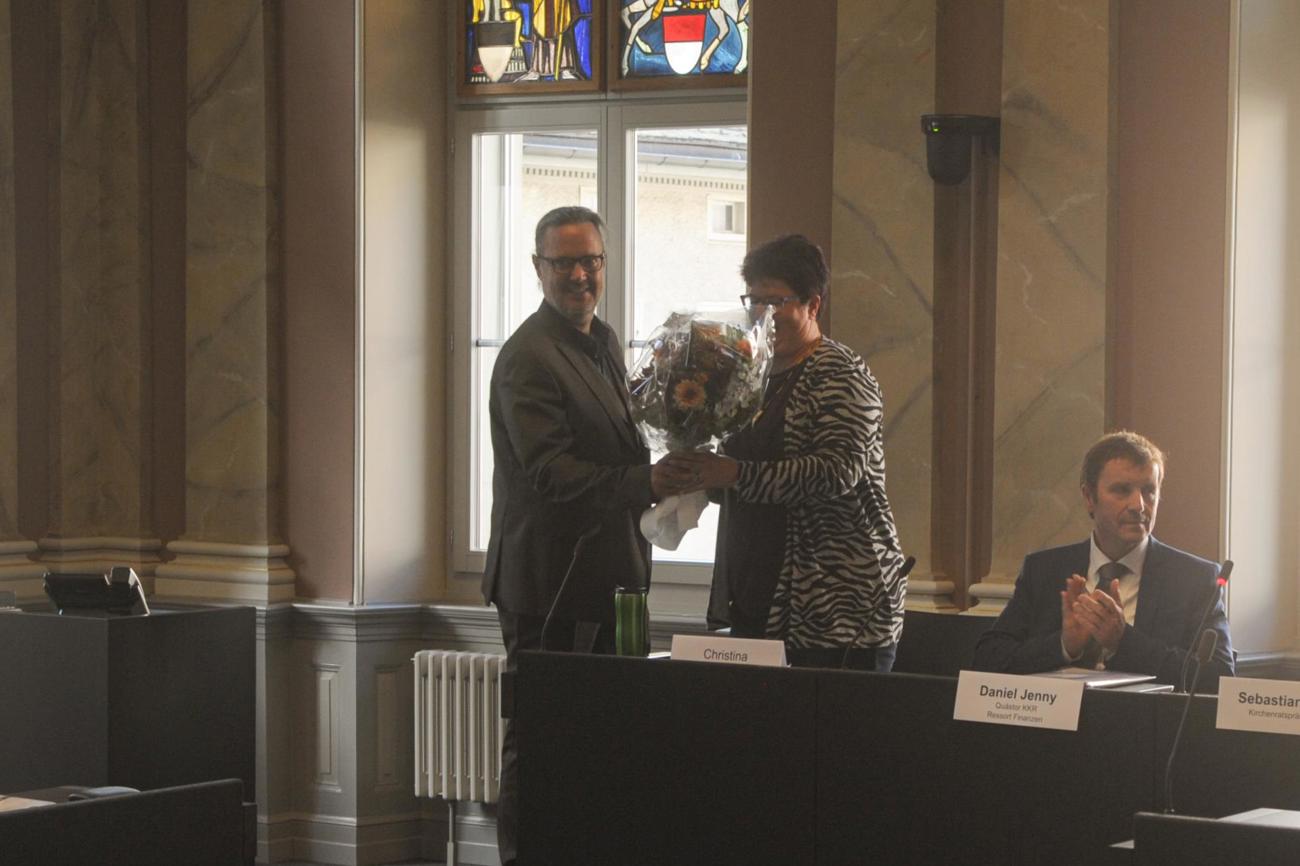 Verabschiedung von Pfarrerin Christina Brüll-Beck aus dem Kantonalen Kirchenrat.